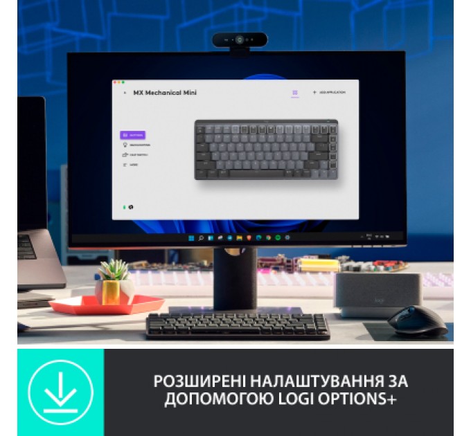 Logitech Клавіатура Logitech MX Mechanical Mini Minimalist UA Graphite (920-010780)