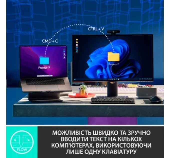 Logitech Клавіатура Logitech MX Mechanical Wireless Illuminated Performance Graphite (920-010757)