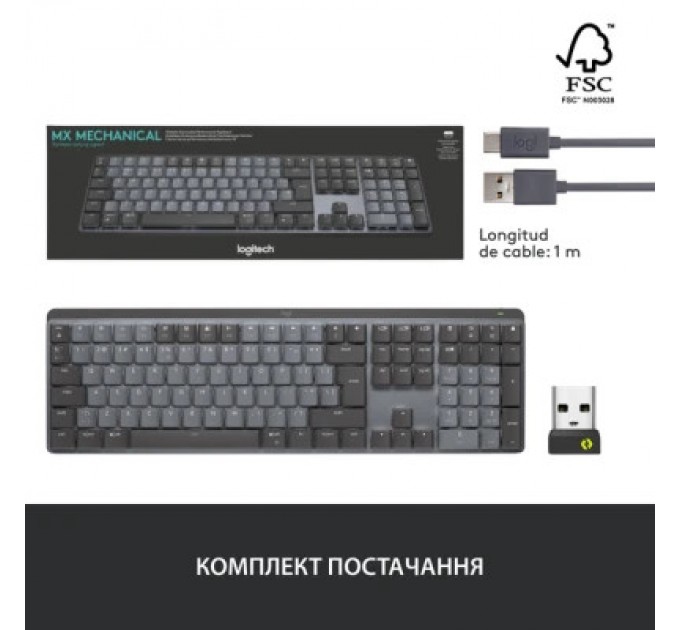 Logitech Клавіатура Logitech MX Mechanical Wireless Illuminated Performance Graphite (920-010757)