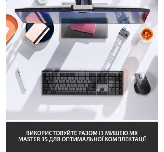 Logitech Клавіатура Logitech MX Mechanical Wireless Illuminated Performance Graphite (920-010757)