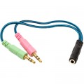 PowerPlant Перехідник 3.5mм 4pin (F) to 2x3.5mм 3pin (M), 0.22m PowerPlant (CA913084)
