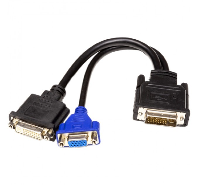 PowerPlant Перехідник DVI-I (M) to DVI-D (F) + VGA (F), 0.3m PowerPlant (CA912551)