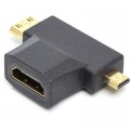 PowerPlant Перехідник HDMI (F) to mini HDMI (M) / micro HDMI (M) PowerPlant (CA912056)