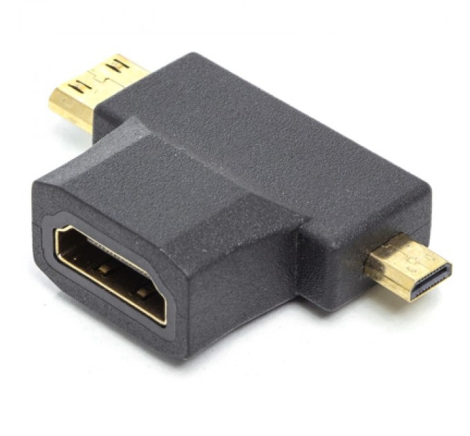 PowerPlant Перехідник HDMI (F) to mini HDMI (M) / micro HDMI (M) PowerPlant (CA912056)