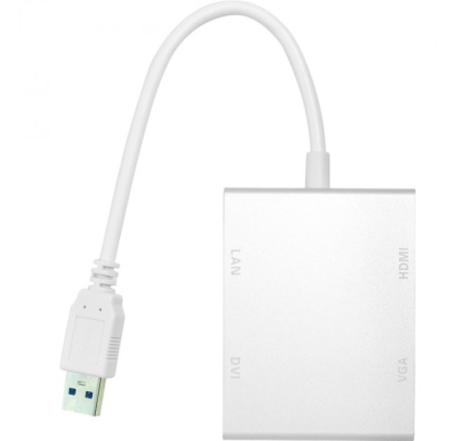 PowerPlant Перехідник USB 3.0 to HDMI, DVI, VGA, RJ45 Gigabit Ethernet PowerPlant (CA912087)