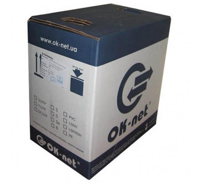 OK-Net Кабель мережевий OK-Net FTP 500м cat.5e, зовнішній (F/UTP-cat.5E) (КППЭ-ВП (100) 4*2*0,51 / 500)