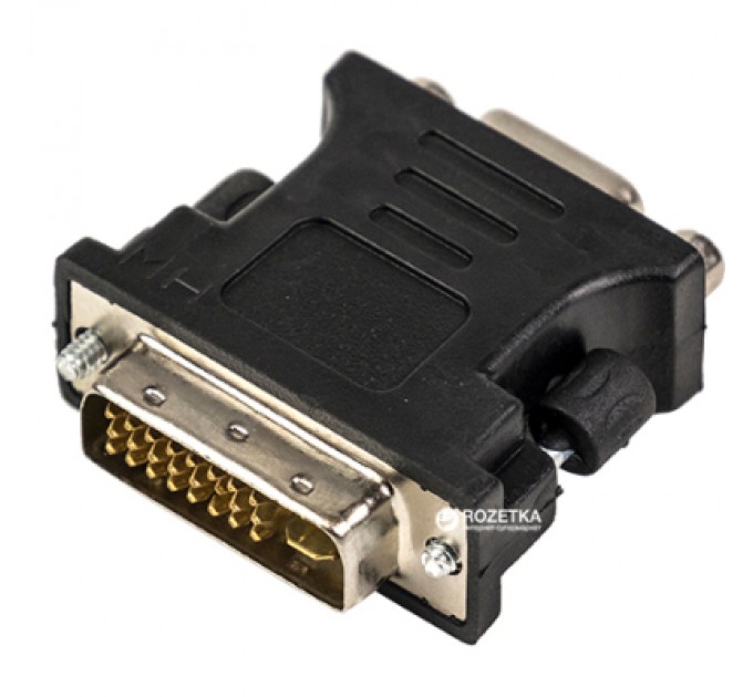 PowerPlant Перехідник VGA to DVI-I (24+5 pin), черный PowerPlant (CA910892)