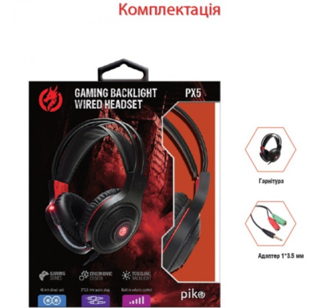 Piko Навушники Piko PX5 Black (1283126489815)