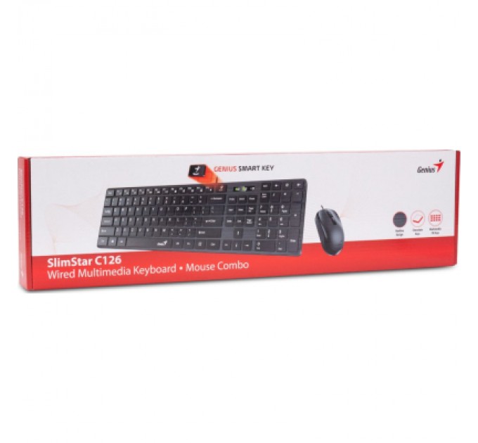 Genius Комплект Genius C-126 SlimStar USB Black Ukr (31330007407)