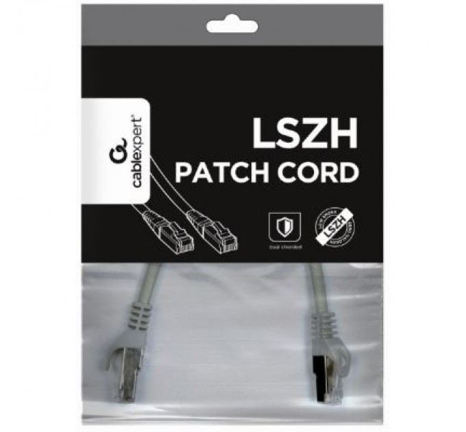 Cablexpert Патч-корд 1м S/FTP Cat 6A CU LSZH grey Cablexpert (PP6A-LSZHCU-1M)