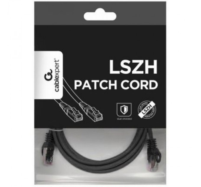 Cablexpert Патч-корд 1м S/FTP Cat 6A CU LSZH black Cablexpert (PP6A-LSZHCU-BK-1M)