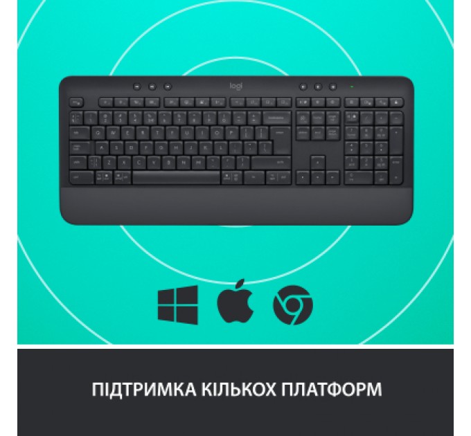 Logitech Клавіатура Logitech Signature K650 USB/Bluetooth UA Graphite (920-010945)