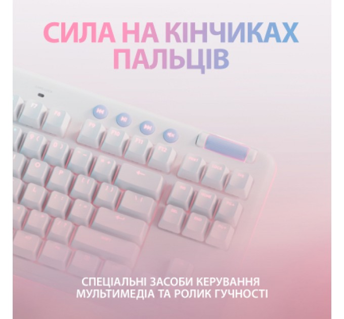Logitech Клавіатура Logitech G715 Aurora Wireless Gaming GX Brown Lightspeed/Bluetooth UA Off-White (920-010465)