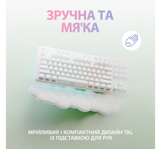 Logitech Клавіатура Logitech G715 Aurora Wireless Gaming GX Brown Lightspeed/Bluetooth UA Off-White (920-010465)