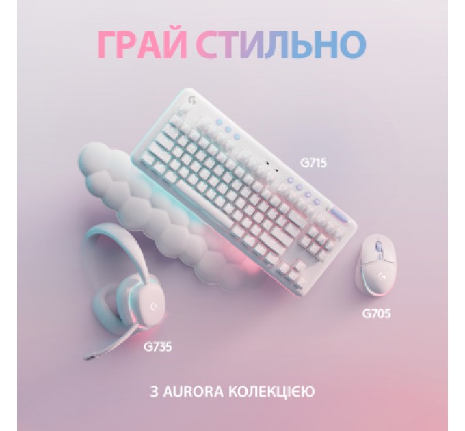 Logitech Клавіатура Logitech G715 Aurora Wireless Gaming GX Red Lightspeed/Bluetooth UA Off-White (920-010692)