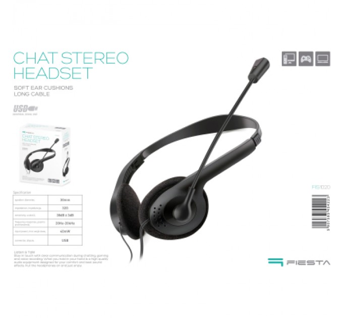 Fiesta Навушники Fiesta Mic FIS1020 Stereo USB (FIS1020)