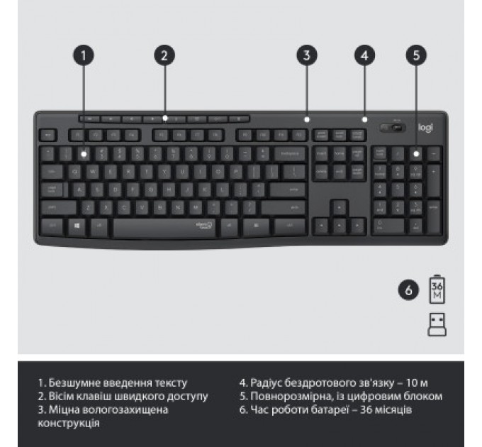 Logitech Комплект Logitech MK295 Silent UA Graphite (920-009800)