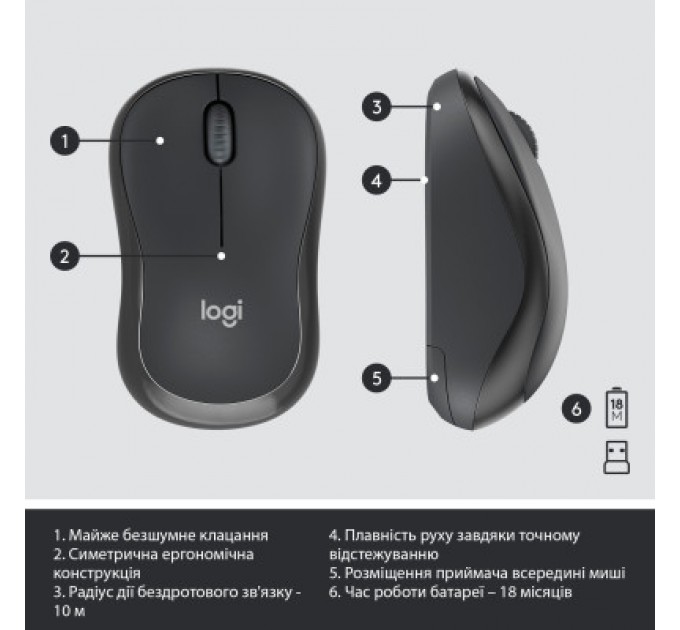 Logitech Комплект Logitech MK295 Silent UA Graphite (920-009800)