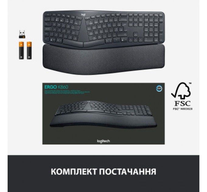 Logitech Клавіатура Logitech ERGO K860 Bluetooth/Wireless UA Black (920-010108)