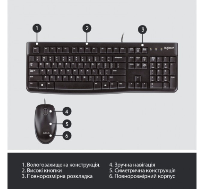 Logitech Комплект Logitech MK120 USB UA Black (920-002563)