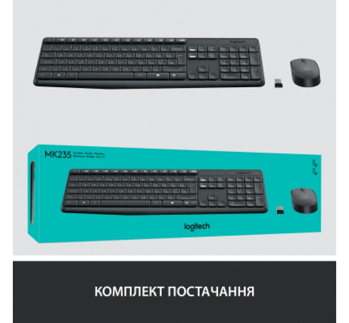 Logitech Комплект Logitech MK235 Wireless UA (920-007931)