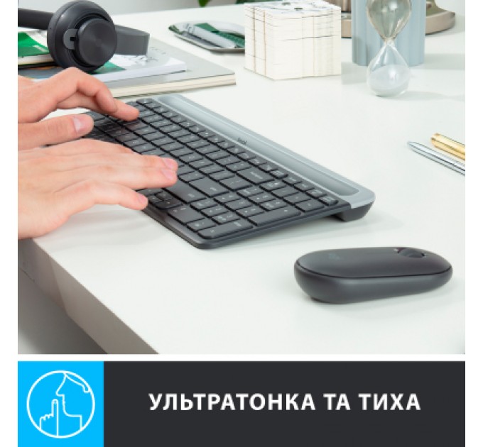 Logitech Комплект Logitech MK470 Slim Wireless UA Graphite (920-009204)