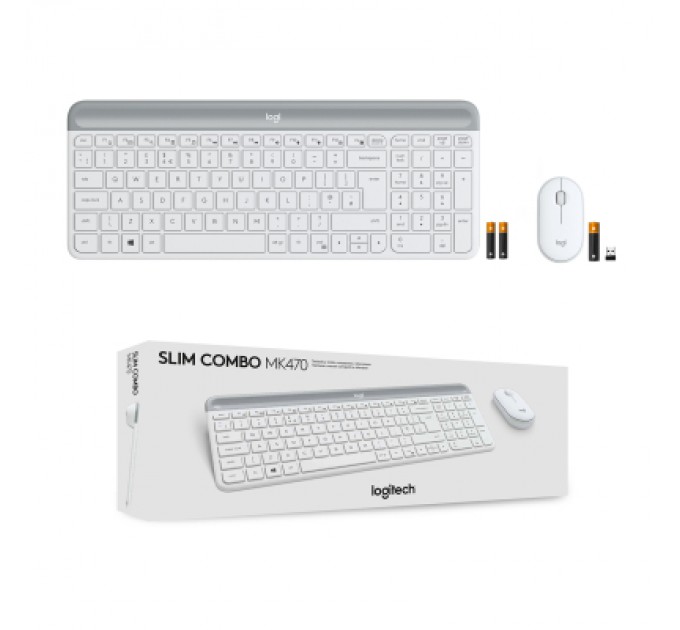 Logitech Комплект Logitech MK470 Slim Wireless UA Off-White (920-009205)