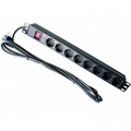 Hypernet Силовий блок Hypernet 19" 8 розеток, кабель 1.8m алюм. корпус с выключателем (SPP8)