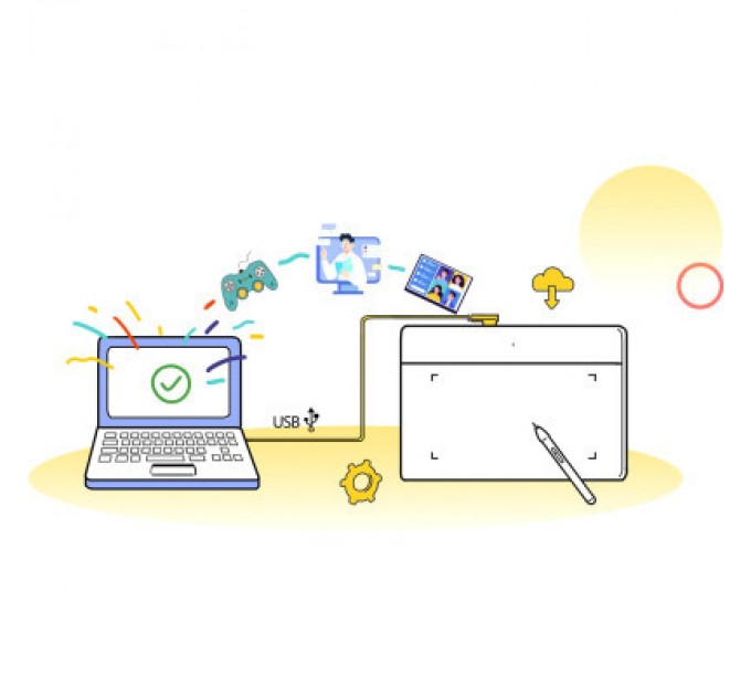 XP-Pen Графічний планшет XP-Pen Deco Fun L Pink (Deco Fun L_R)