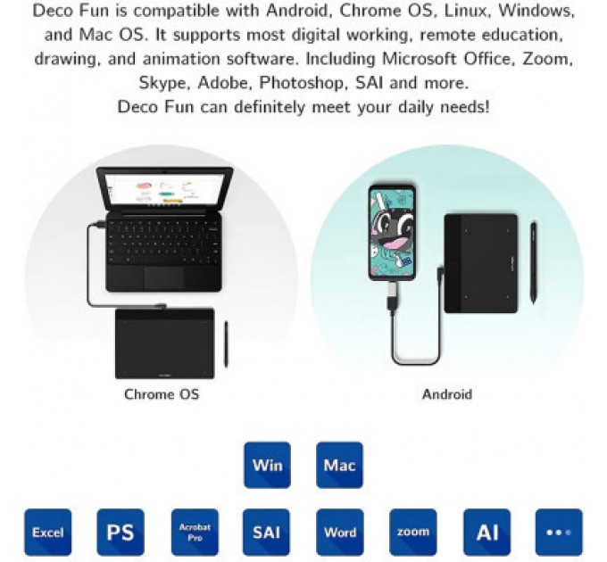 XP-Pen Графічний планшет XP-Pen Deco Fun S Black (Deco Fun S_BK)