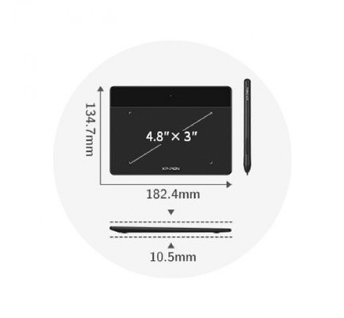 XP-Pen Графічний планшет XP-Pen Deco Fun Black (Deco Fun XS_BK)