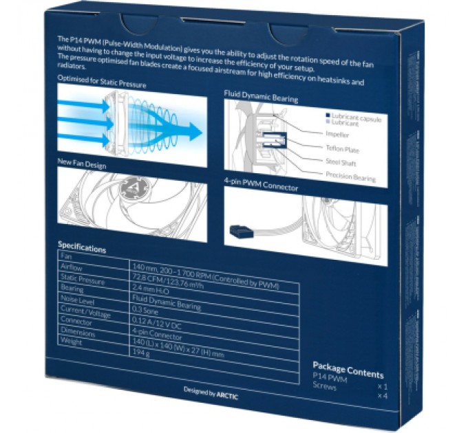 Arctic Кулер до корпусу Arctic P14 PWM (ACFAN00223A)