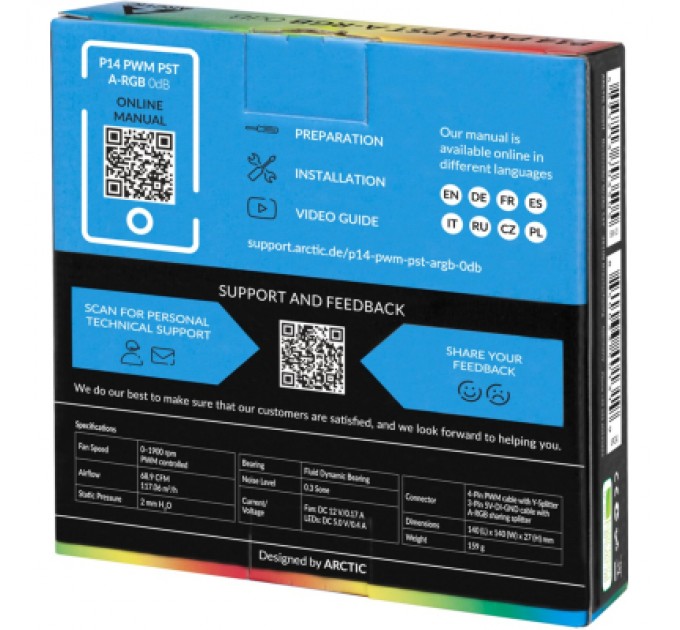 Arctic Кулер до корпусу Arctic P14 PWM PST A-RGB (ACFAN00239A)