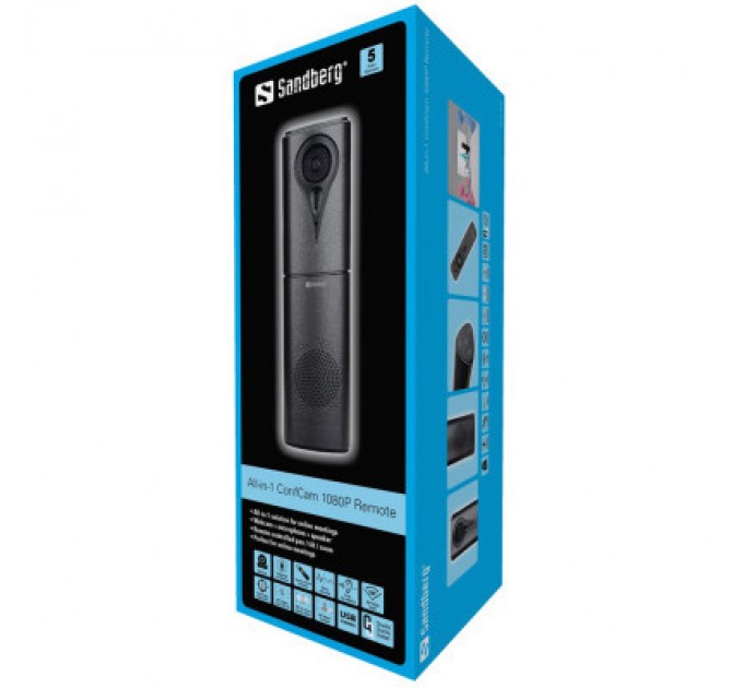 Sandberg Веб-камера Sandberg All-in-1 ConfCam 1080P Remote Black (134-23)