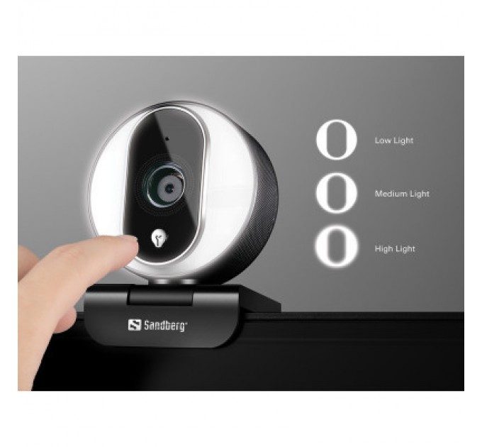 Sandberg Веб-камера Sandberg Streamer Webcam Pro Full HD Autofocus Ring Light Black (134-12)