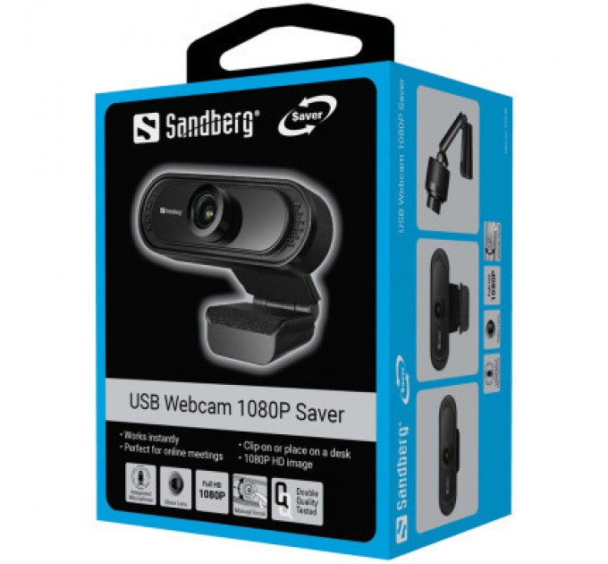 Sandberg Веб-камера Sandberg Webcam 1080P Saver Black (333-96)