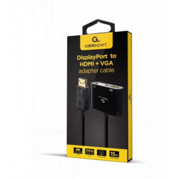 Cablexpert Перехідник Cablexpert DisplayPort to HDMI/VGA (A-DPM-HDMIFVGAF-01)