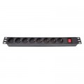 Eserver Силовий блок Eserver 19" 8 розеток, выкл., алюм. корпус PDU 220В, 16А (WT-2261A-GER-8WAY)