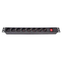 Силовий блок Eserver 19" 8 розеток, выкл., алюм. корпус PDU 220В, 16А (WT-2261A-GER-8WAY)