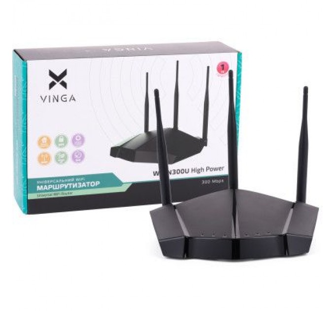 Vinga Маршрутизатор Vinga WR-N300U High Power (WR-N300U-HP)