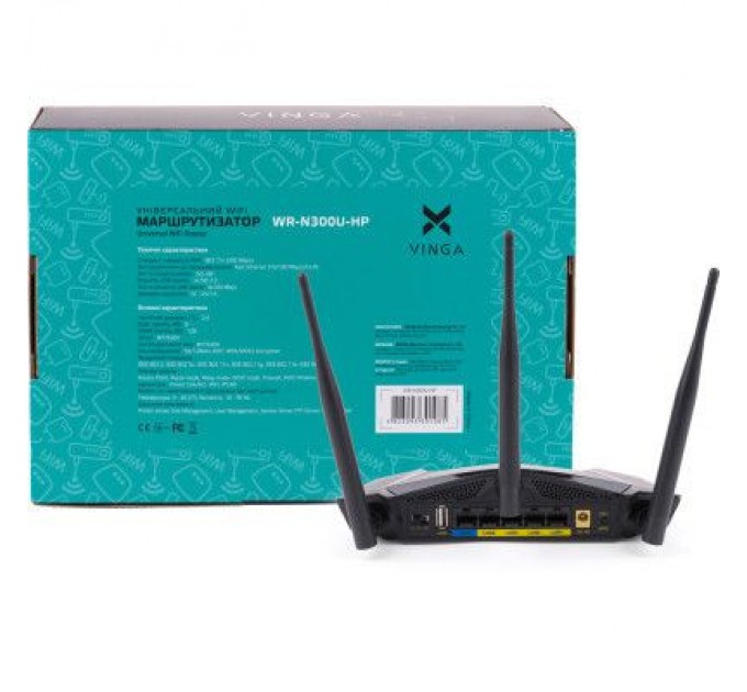 Vinga Маршрутизатор Vinga WR-N300U High Power (WR-N300U-HP)