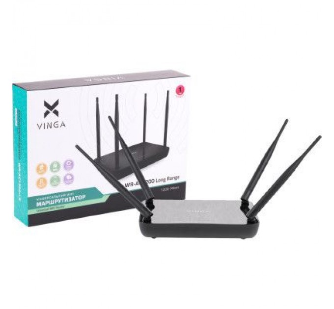 Vinga Маршрутизатор Vinga WR-AC1200 Long Range (WR-AC1200-LR)