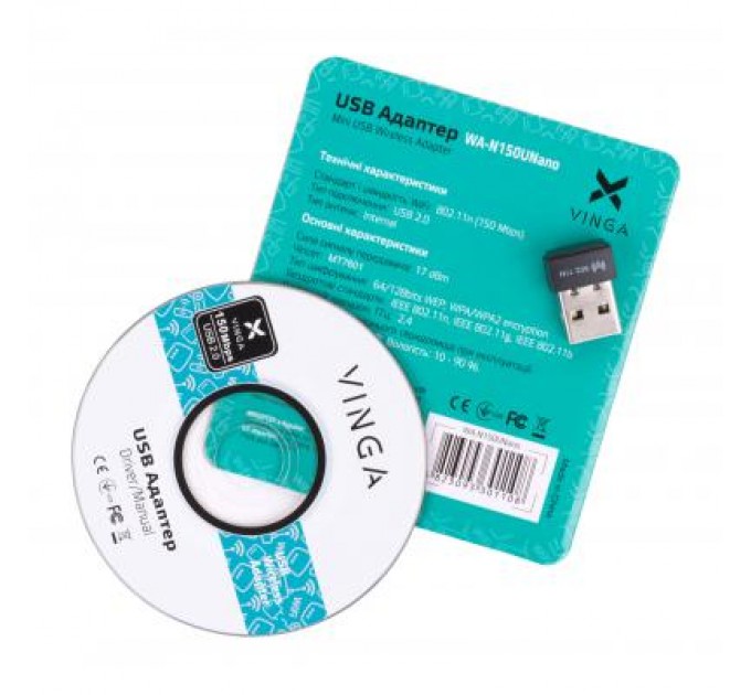 Vinga Мережева карта Wi-Fi Vinga WA-N150U Nano (WA-N150UNano)