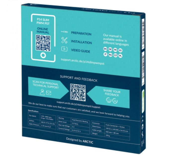 Arctic Кулер до корпусу Arctic P14 SLIM PWM PST (ACFAN00268A)