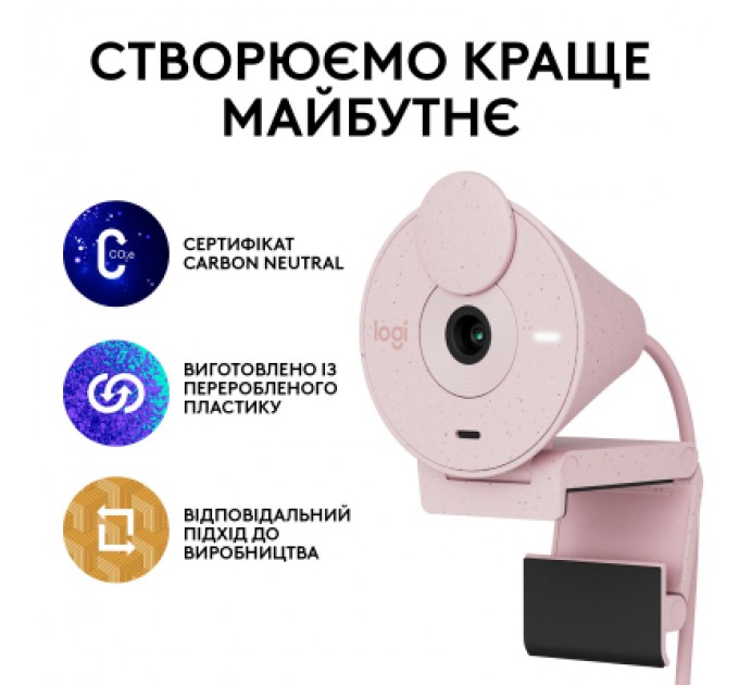 Logitech Веб-камера Logitech Brio 300 FHD Rose (960-001448)