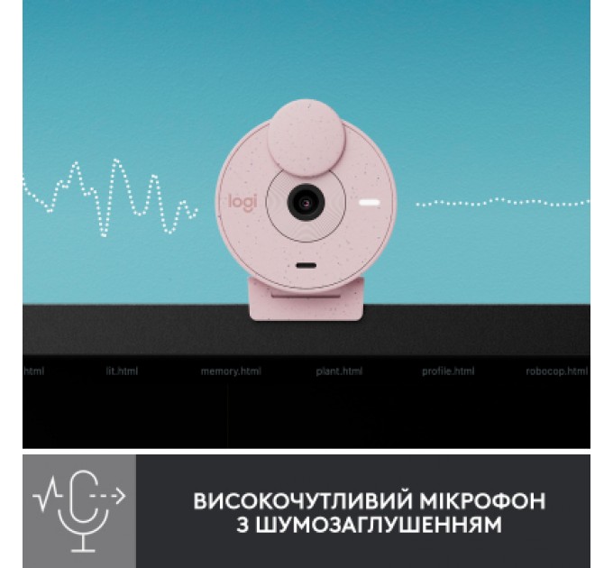 Logitech Веб-камера Logitech Brio 300 FHD Rose (960-001448)