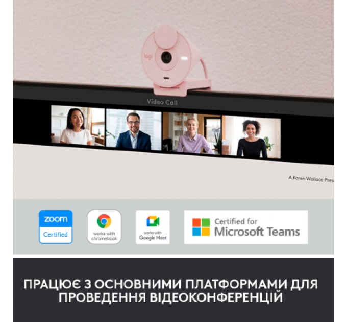 Logitech Веб-камера Logitech Brio 300 FHD Rose (960-001448)