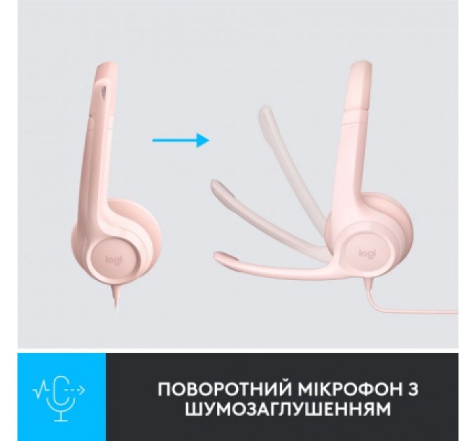 Logitech Навушники Logitech H390 USB Rose (981-001281)