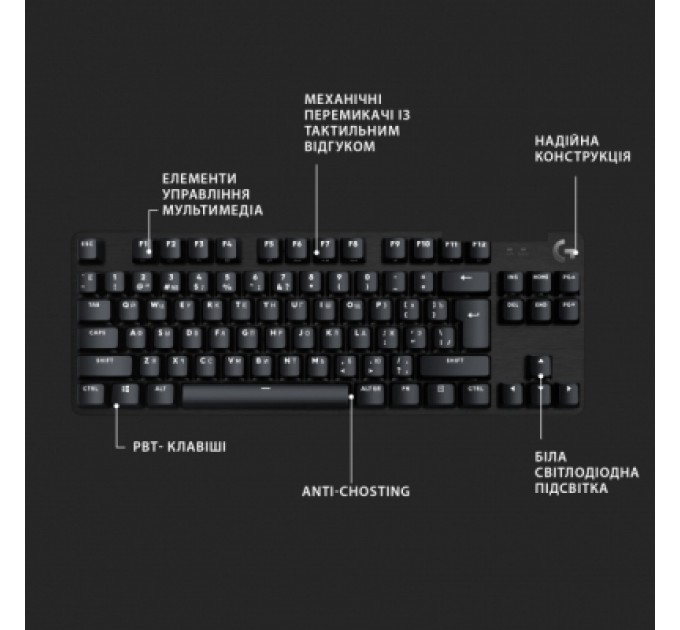 Logitech Клавіатура Logitech G413 TKL SE Mechanical Tactile Switch USB UA Black (920-010446)