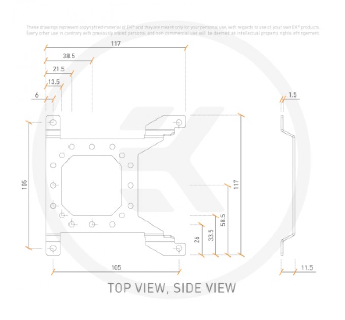 Ekwb Кріплення для СРО Ekwb EK-Loop Uni Pump Reservoir Bracket - 120mm (3831109824689)
